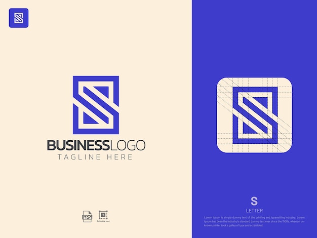 Letter S monogram initial logo geometric modern gradient grid logo