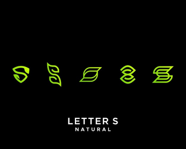 Letter S monogram nature leaf logo design