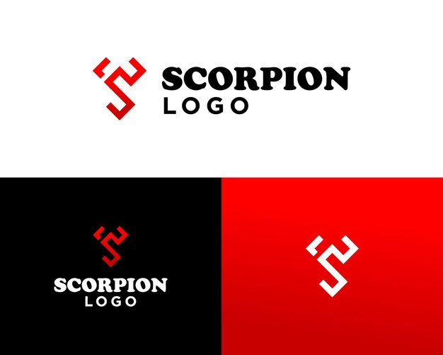 Letter S monogram reptiel Schorpioen logo ontwerp