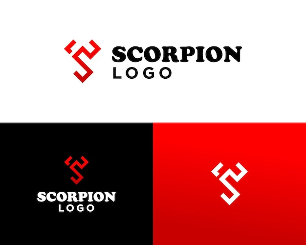 Letter S monogram reptile scorpion logo design