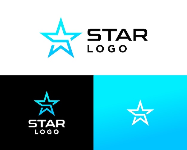 letter s monogram star logo design