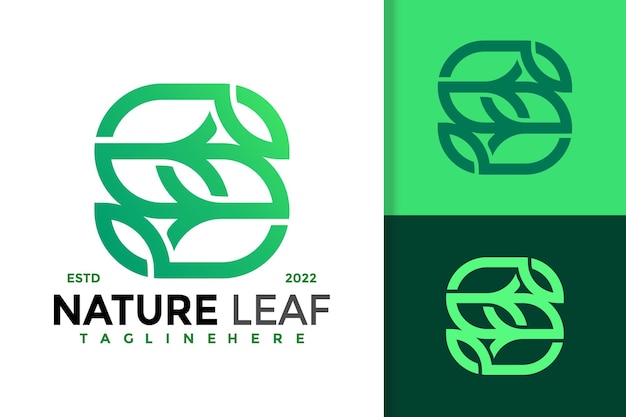 Letter s nature leaf logo design vector template