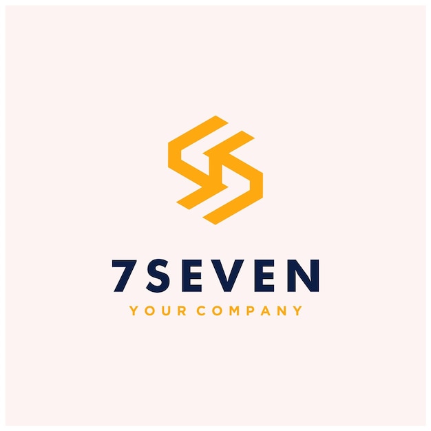 Letter S and negative space seven logo design