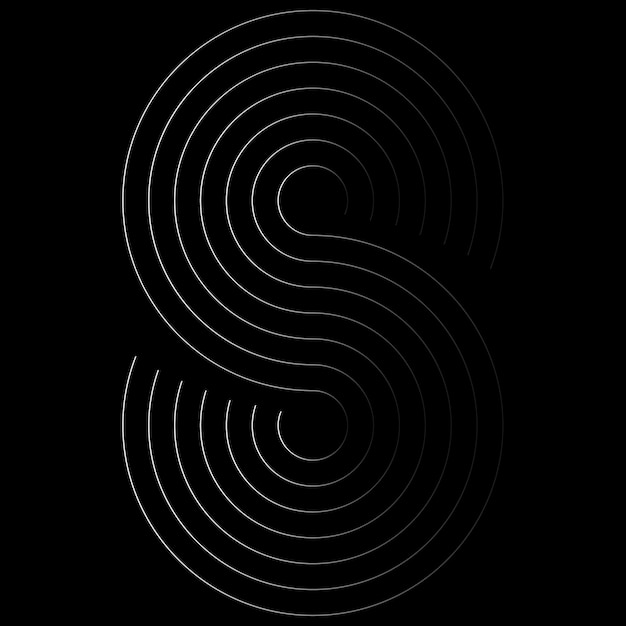 Letter s nummer 8 oneindig lijnen logo vector