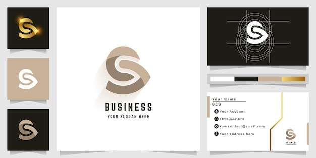 Логотип монограммы letter s или sj с дизайном визитной карточки