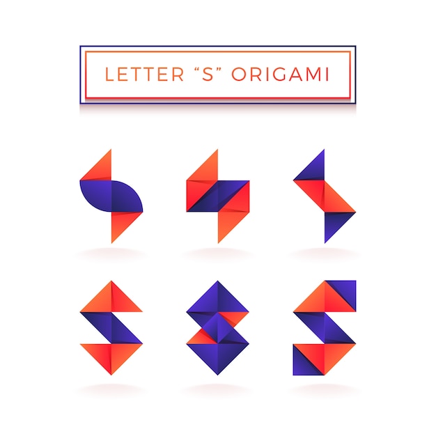 Letter s origami collection