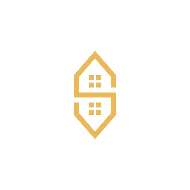 Буква S недвижимость дома логотип лабиринт