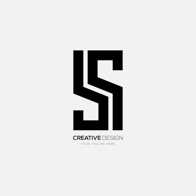 Letter S S line art creative logo