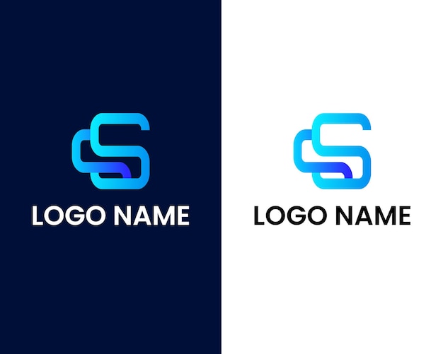 буква s и s современный шаблон дизайна логотипа