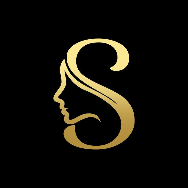 Vector letter s schoonheid vrouwen gezicht logo ontwerp