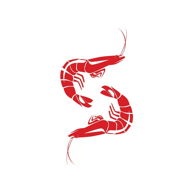 Letter s shrimp logo template design vector