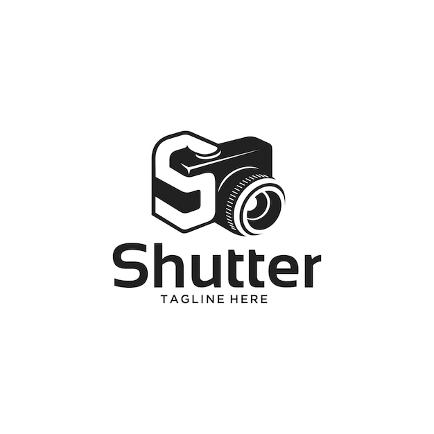 Letter s and shutter camera logo