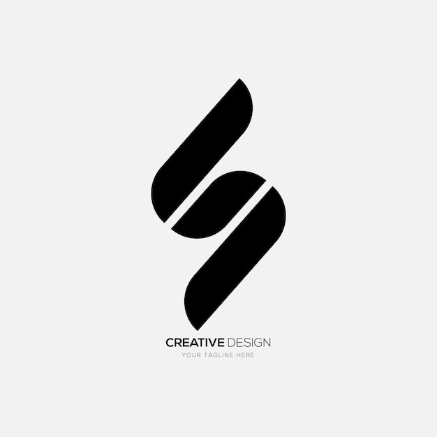 Letter S simple shape flat abstract typography alphabet monogram logo concept