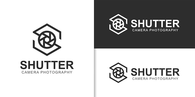 Letter S sluiter camera logo voor fotografie studio logo sjabloon