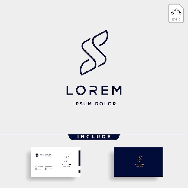 Lettera s ss logo design semplice vettore elegante