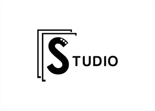 letter S studio pixel logo ontwerp symbool voor fotografie film bioscoop mltimedia