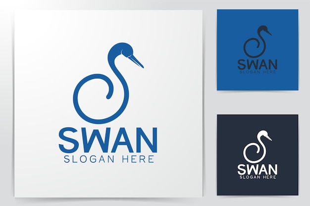 Letter s, swan logo designs inspiration isolated on white background