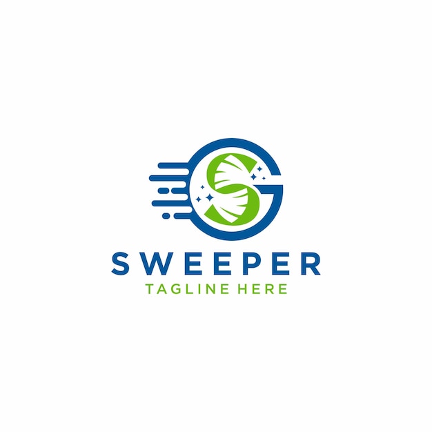 Вектор дизайна логотипа Letter S Sweeper