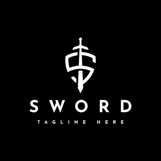 Vector letter s sword and shield logo design