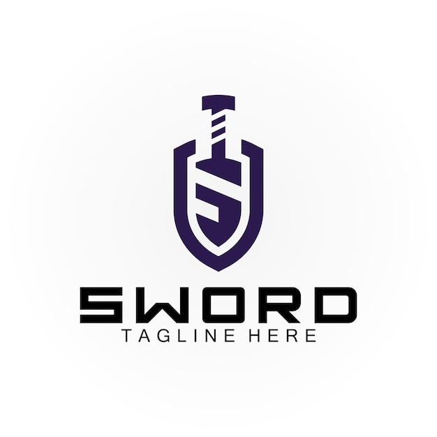 Letter S sword and shield logo design