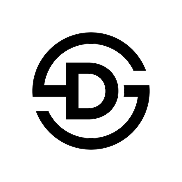 Vector letter s-symbool combinatie met letter d