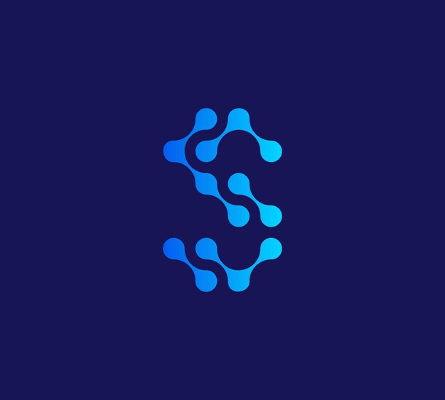 Letter s tech logo design