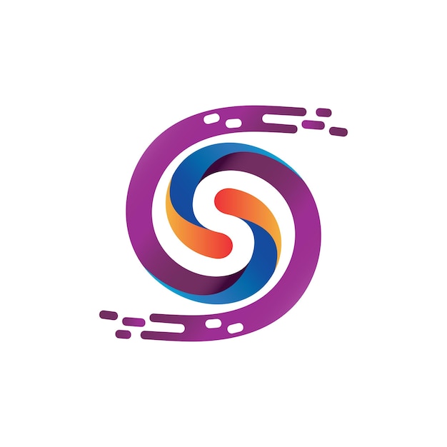 Letter s twist colorful logo