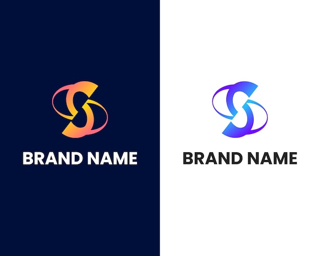 letter s unique modern logo design template