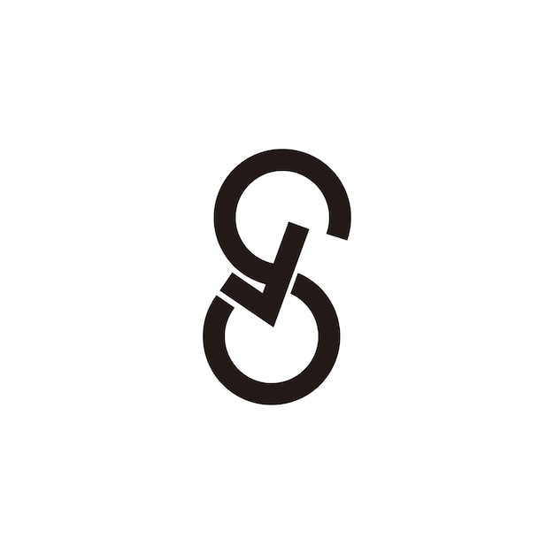 Плоский вектор шаблона логотипа буквы S или V
