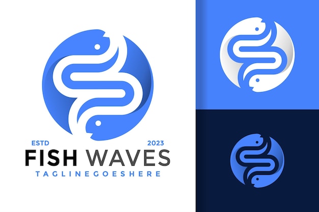 Letter S Vis golven logo ontwerp symbool pictogram vectorillustratie