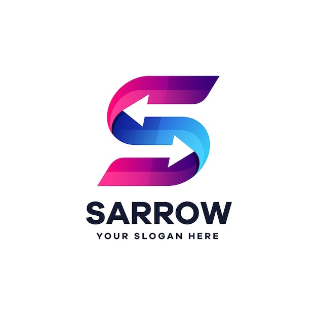 Letter S with Arrow Gradient Logo