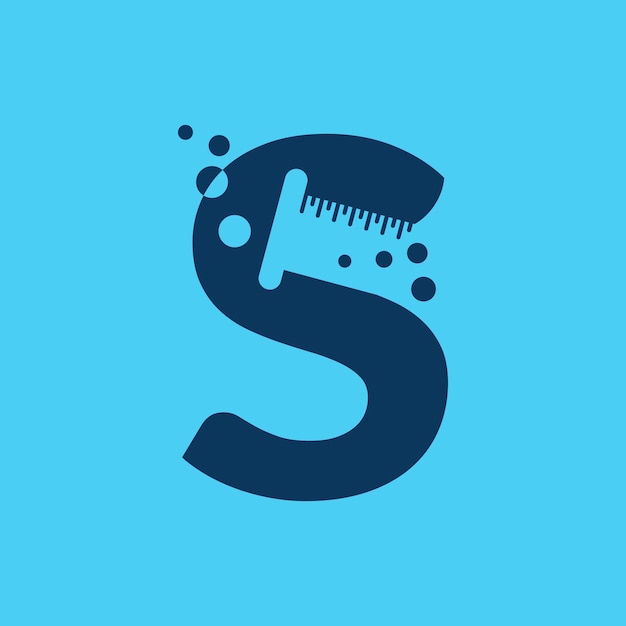 Letter s with glass lab logo design template
