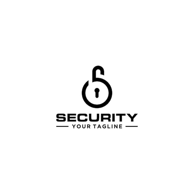 보안 로고 디자인을 위한 자물쇠가 있는 문자 S