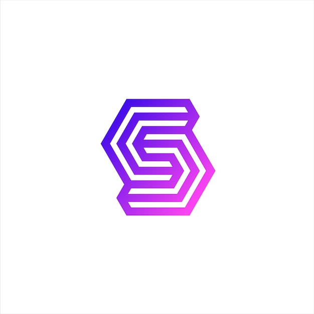 Vector a letter s with a pink and purple gradient background