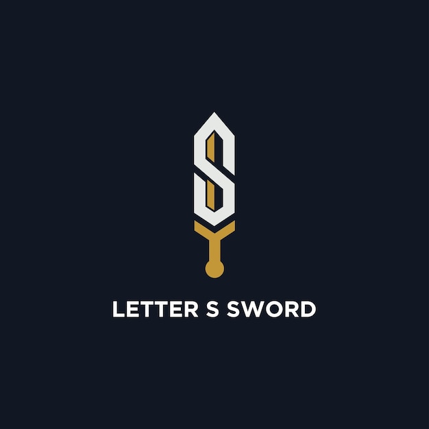 Vector letter s with sword vector logo template