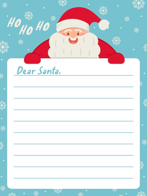 Letter to Santa Claus. Dear santa. Vector illustration