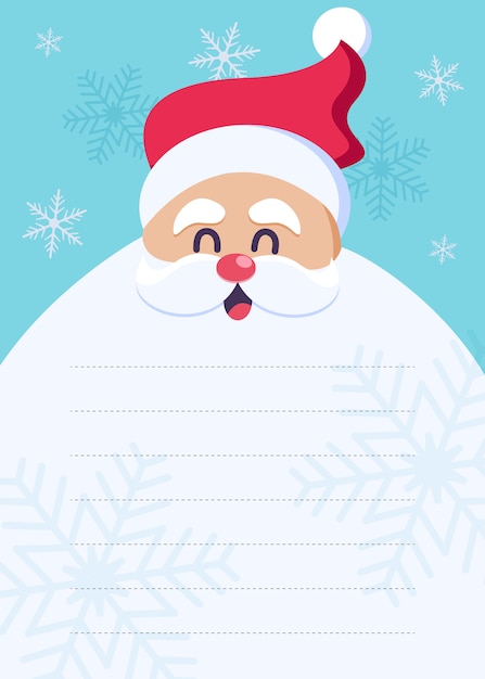 A letter to santa claus. merry christmas postcard