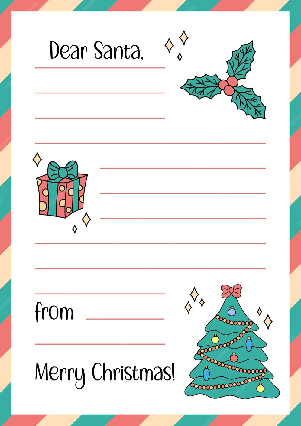 Premium Vector Letter to santa claus template christmas wishlist Premium Vector Letter to santa claus template christmas wishlist