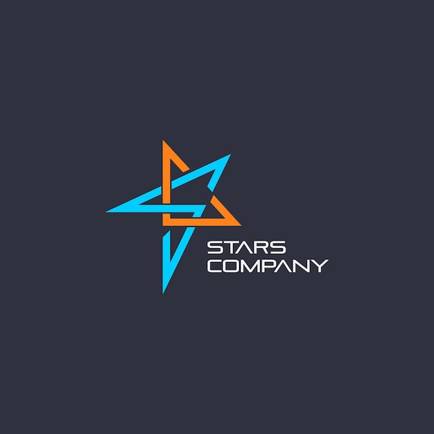 Vector letter sc or cs star shape logo geometric simple line stylish logotype vector illustration