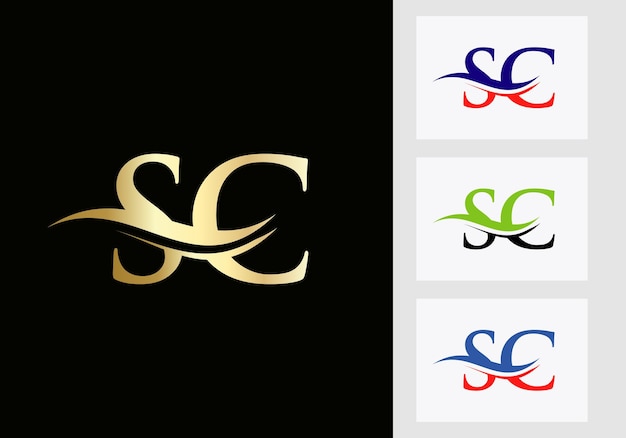 Letter SC Logo Design. SC Logotype Template