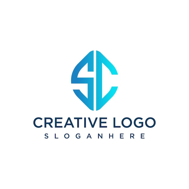 Letter SC logo design template vector graphics