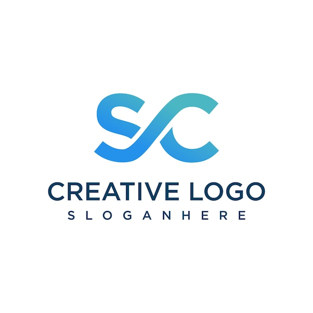 Vector letter sc logo ontwerp sjabloon vectorafbeeldingen