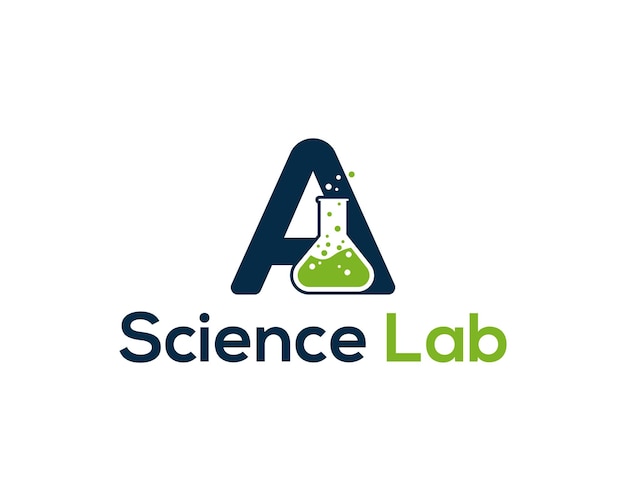 Vector letter a science laboratory education and chemical logo