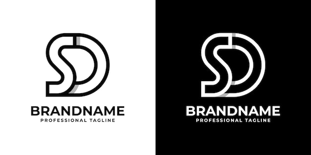 Vector letter sd monogram logo suitable for any business with sd or ds initials