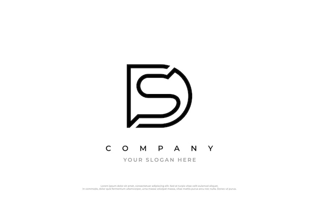 Letter SD of DS Logo Design Vector