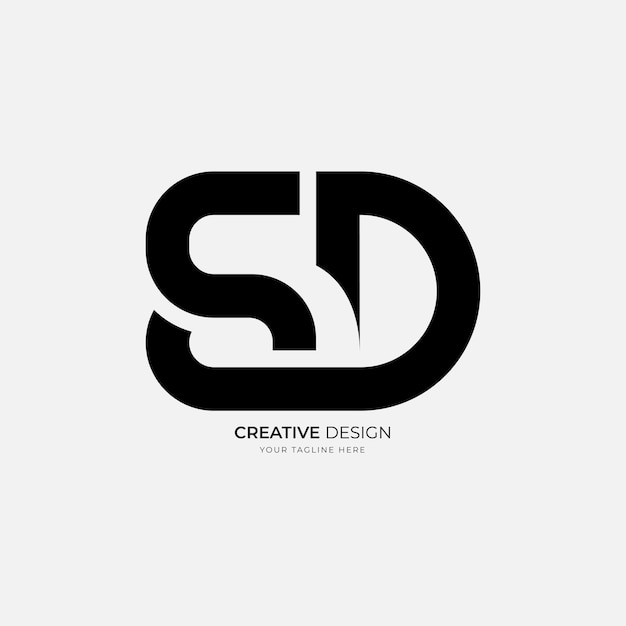 Letter S 또는 Ds 현대적인 모양 고유한 추상 새 모노그램 크리에이티브 로고