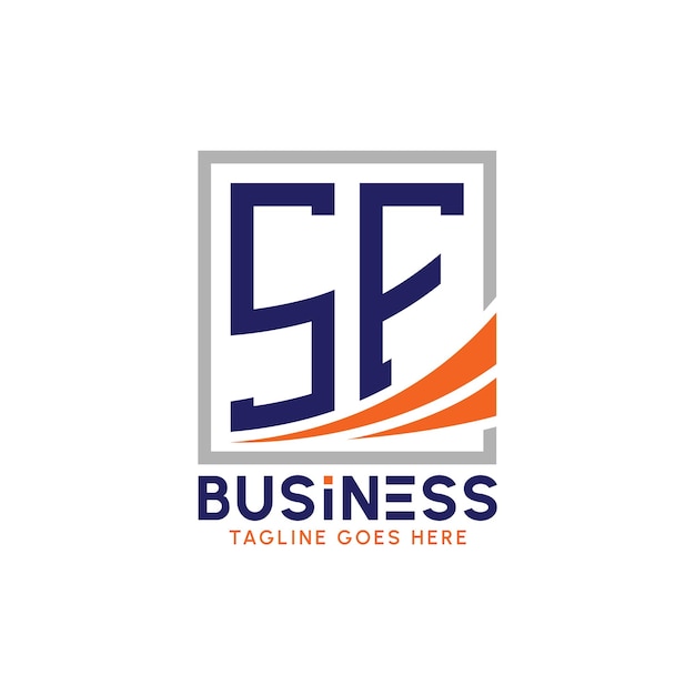 SF ビジネスレター モダン SF 企業ブランドロゴ SF 成長成功ロゴ