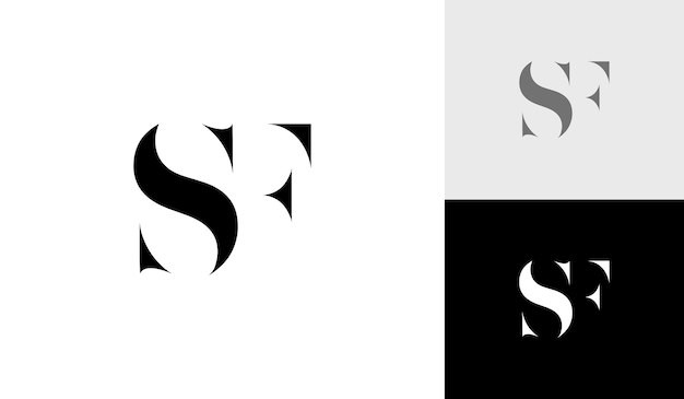 Letter SF of eerste SF monogram logo ontwerp vector