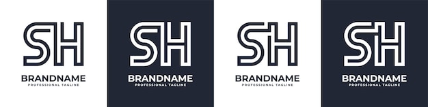 Letter SH or HS Global Technology Monogram Logo suitable for any business with SH or HS initials