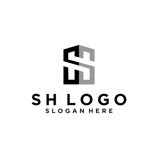 Lettera sh real estate logo design vettore